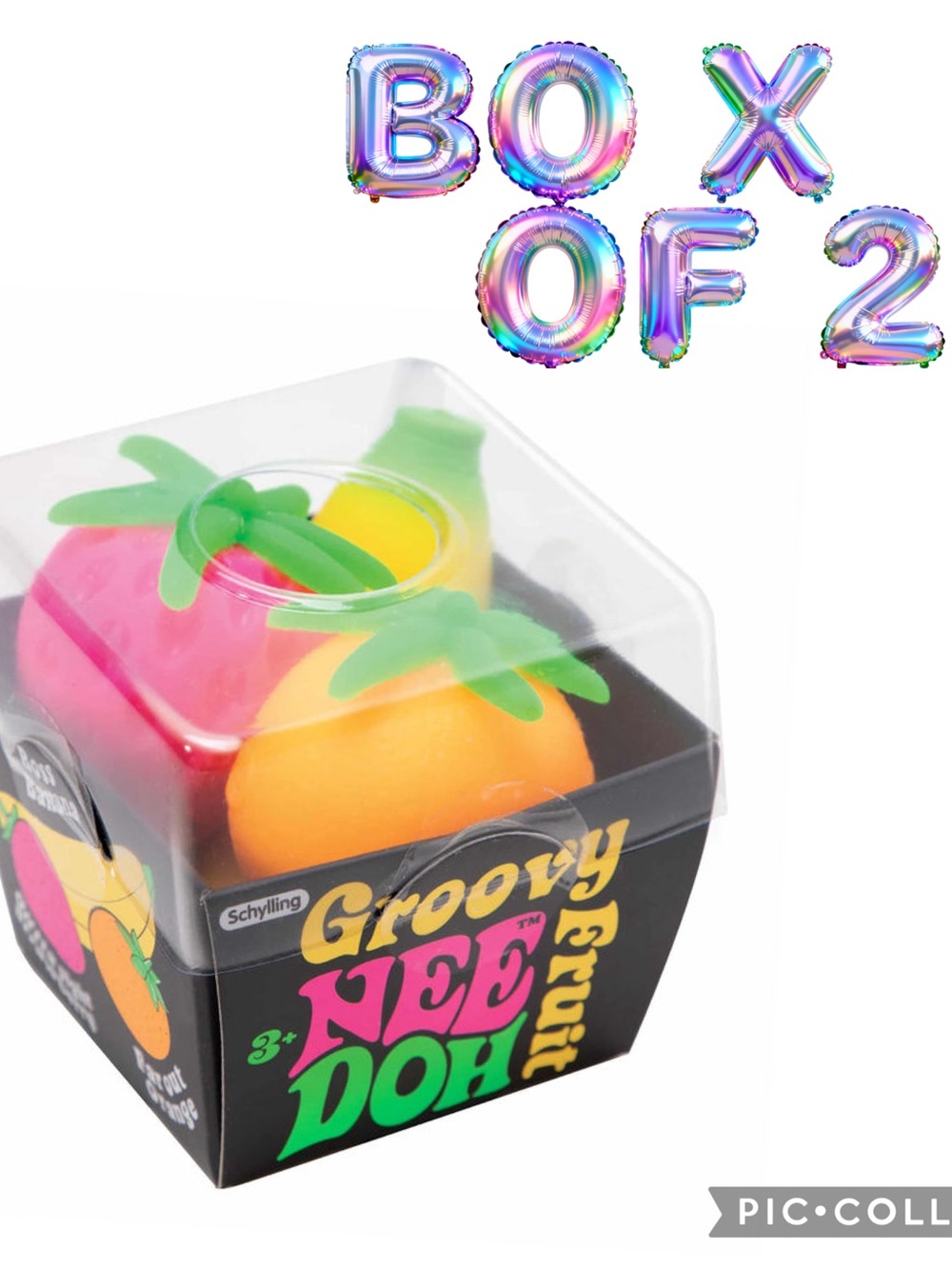 Two Groovy NeeDoh Fruit Squish Toy Sets